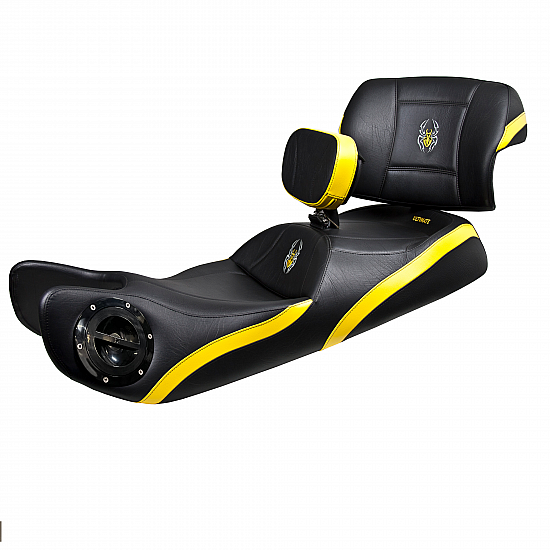 Spyder RT Seat, Driver Backrest and Passenger Backrest - Side Yellow Inlays, Logos and Fuel Door (2010 - 2019)