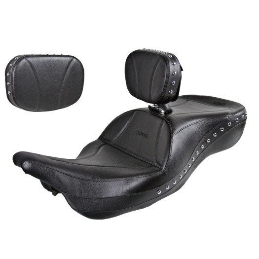 FLH® 1997-2007 Midrider 1-Piece Seat, Driver Backrest and Sissy Bar Pad - Plain or Studded