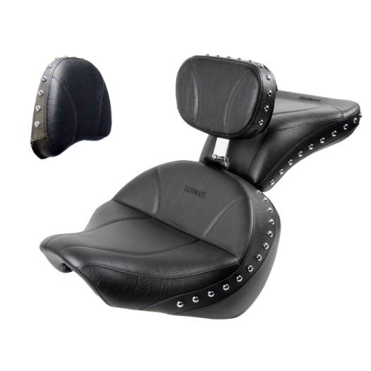 Boulevard C50 and Volusia 800 Midrider Seat, Passenger Seat, Driver Backrest and Stock Sissy Bar Pad Cover - Plain or Studded