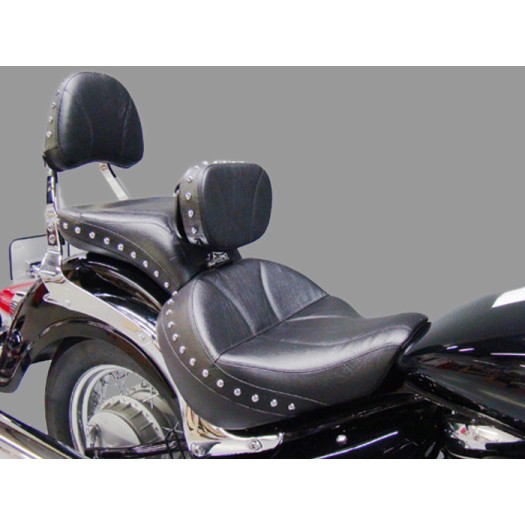 Boulevard C50 and Volusia 800 Midrider Seat, Passenger Seat, Driver Backrest and Stock Sissy Bar Pad Cover - Plain or Studded