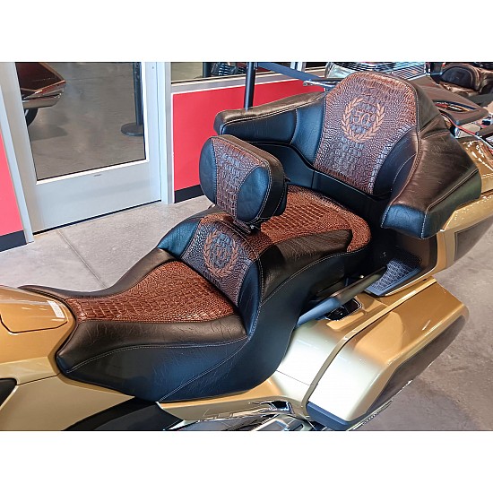 Goldwing Tour Seat, Driver Backrest and Ultimate Passenger Backrest - 50th Anniversary Edition - Brown (2021 and Newer)