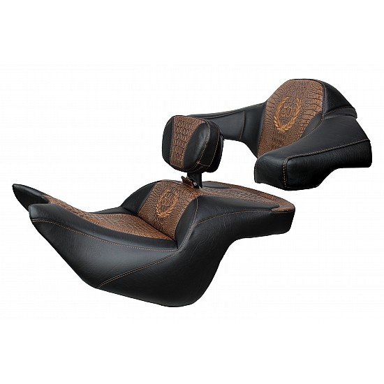 Goldwing Tour Seat, Driver Backrest and Ultimate Passenger Backrest - 50th Anniversary Edition - Brown (2021 and Newer)