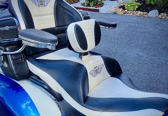 Honda Goldwing with White Croc Inlays and 1800 logo