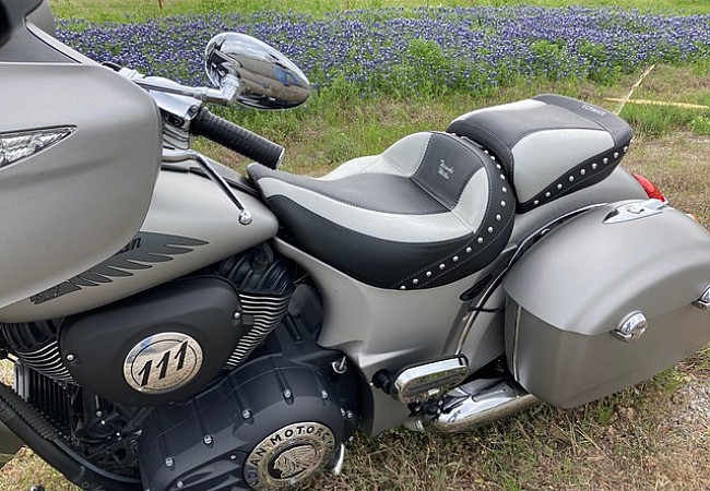 Indian Chieftan - studs, custom text, and silver inlays