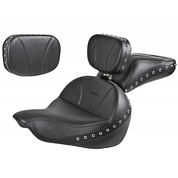 Softail® (2000-2017) Seat, Passenger Seat, Driver Backrest and Sissy Bar Pad - Plain or Studded