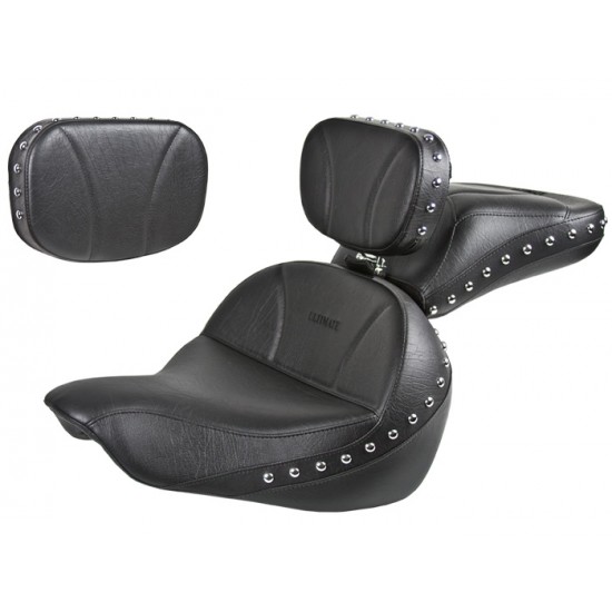 Softail® (2000-2017) Seat, Passenger Seat, Driver Backrest and Sissy Bar Pad - Plain or Studded