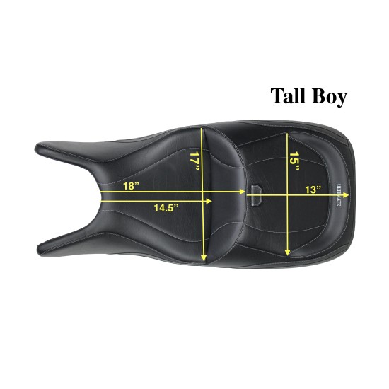 Spyder RT Seat, Driver Backrest and Passenger Backrest - Full Bright Red Ostrich Inlays, Logos and Fuel Door (2010 - 2019)