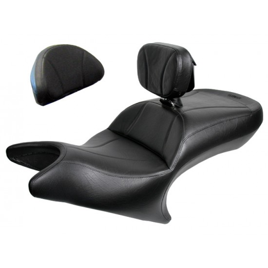 Astra Depot Adjustable Chrome Plug-In Driver Rider Backrest Pocket Black Pad Compatible For Victory Cross Country 2010 17