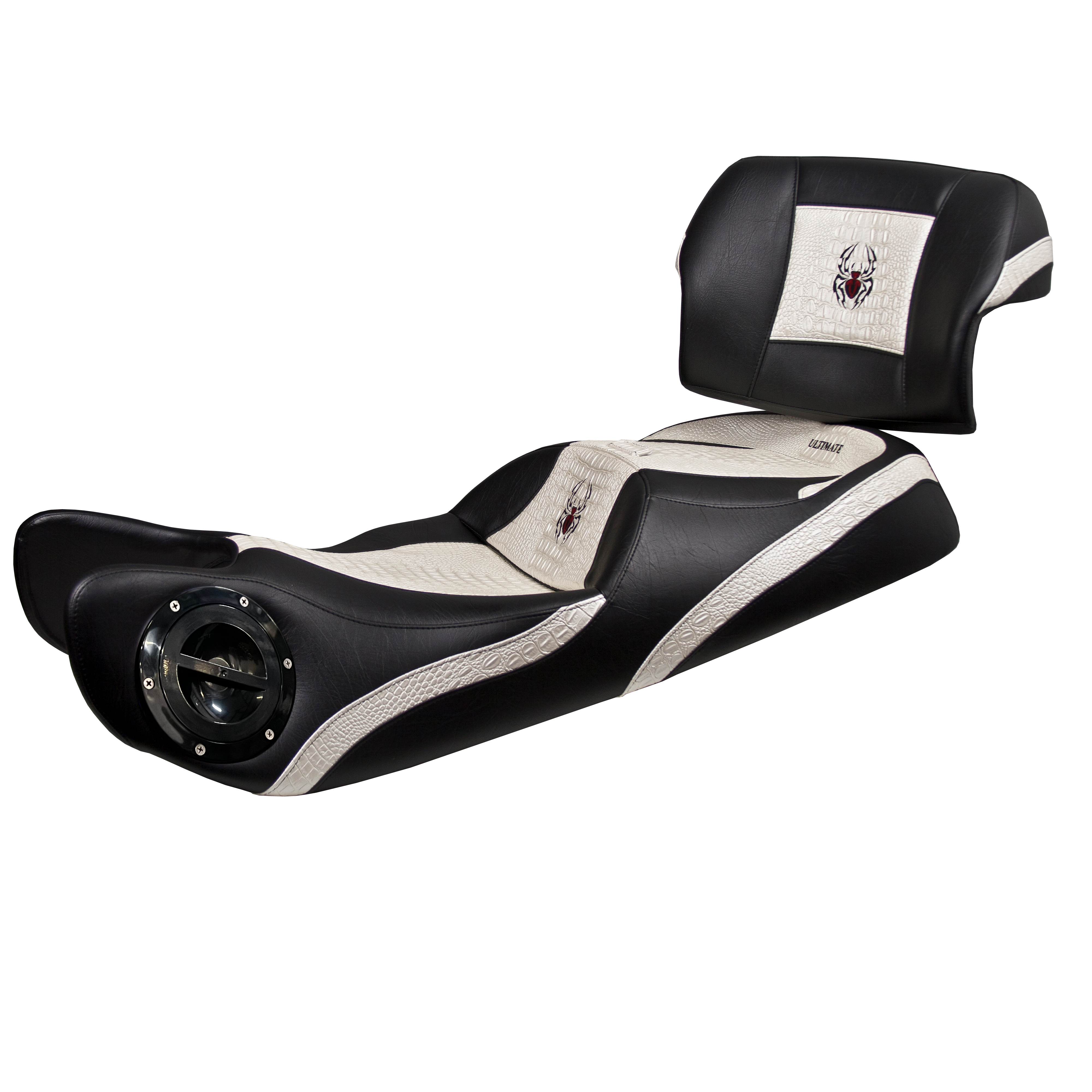 Spyder RT Seat, Driver Backrest and Passenger Backrest - Ultimate Pearl White Croc Inlays, Logos and Fuel Door (2010 - 2019)