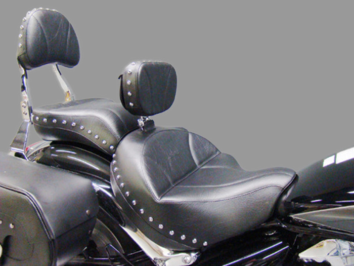 Boulevard C109 Seat, Passenger Seat, Driver Backrest and Stock Sissy Bar Pad Cover - Plain or Studded