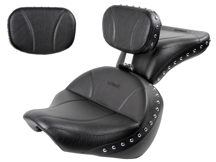 Boulevard C50 / Volusia 800 Midrider Seat, Passenger Seat, Driver Backrest and Sissy Bar Pad - Plain or Studded