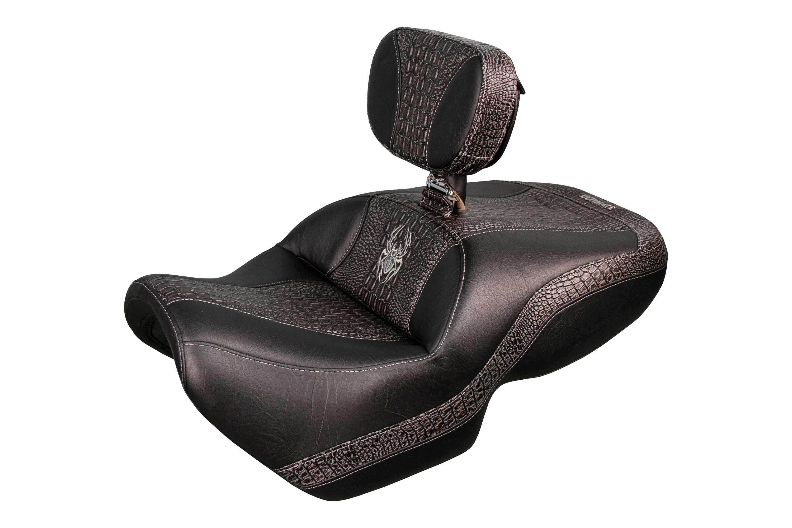 Spyder F3 Seat - Ebony Croc Inlays and Logos (2020 and Newer)