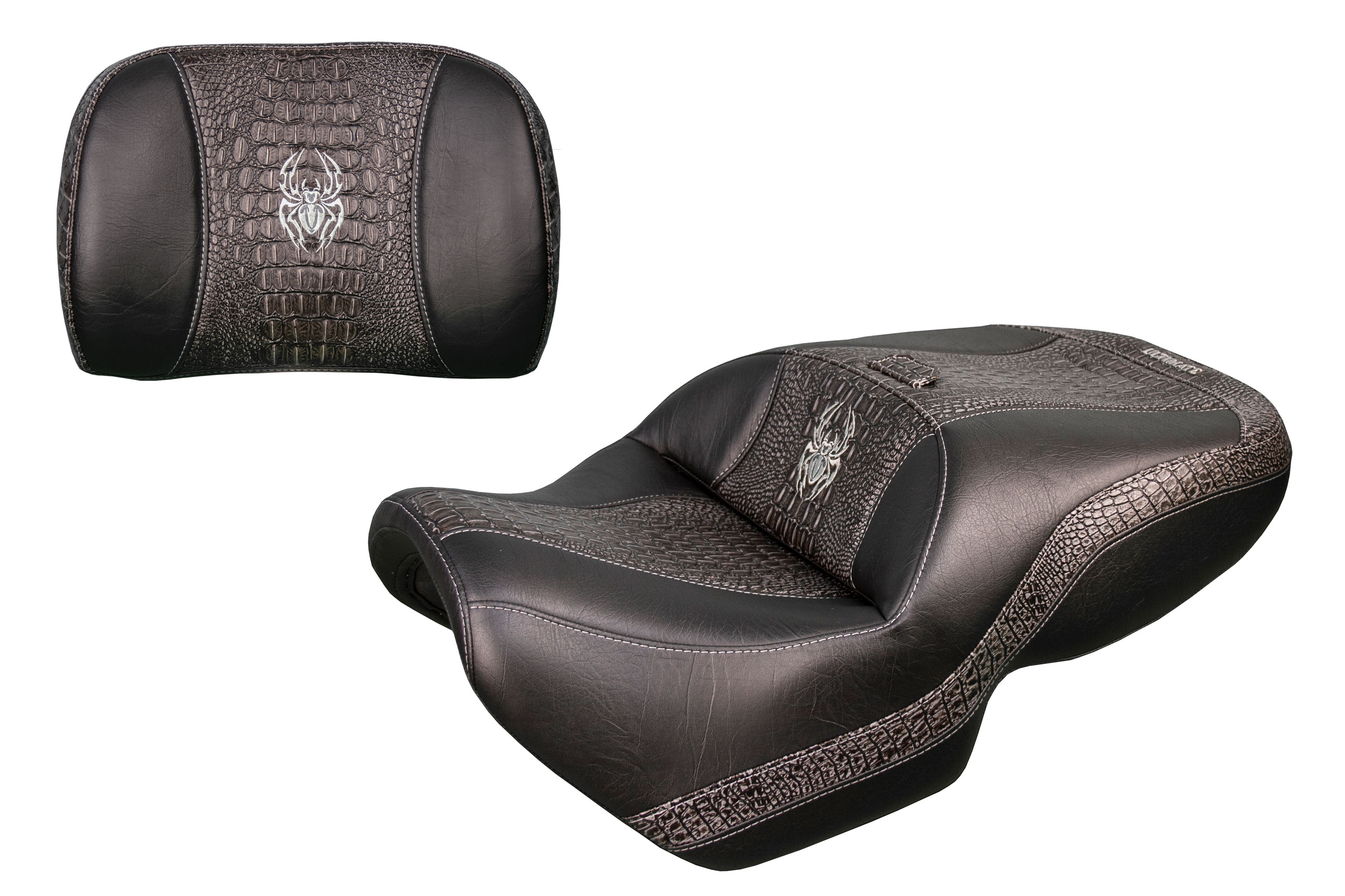Spyder F3 Seat - Ebony Croc Inlays and Logos (2020 and Newer)