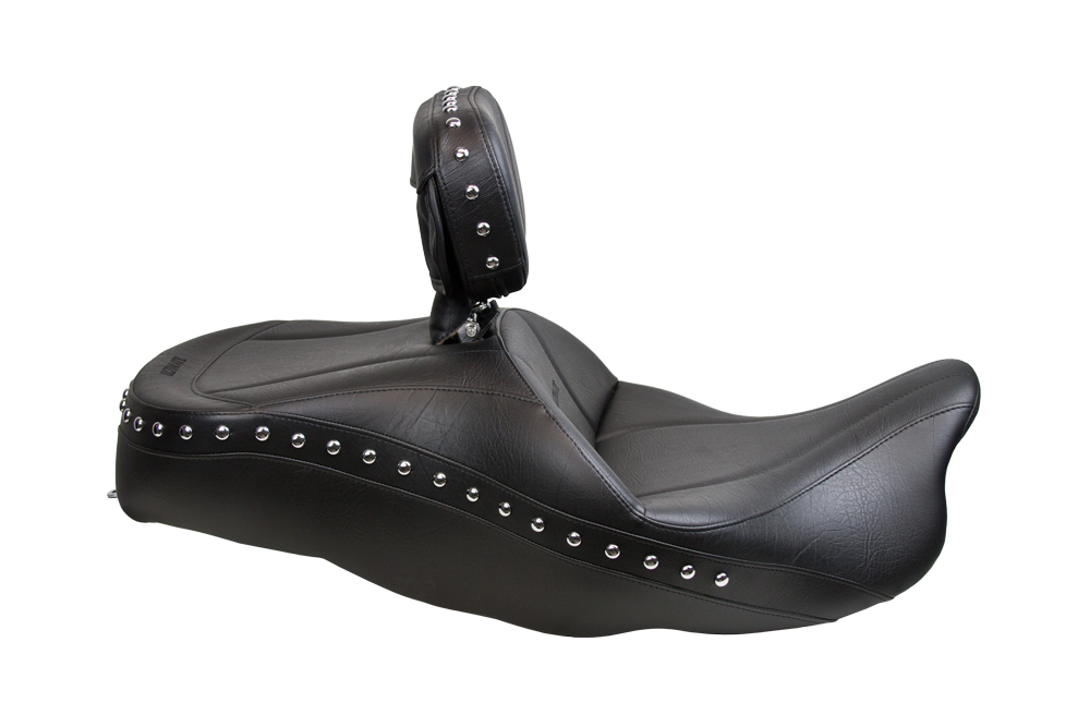 FLH® 2009-2013 1-Piece Touring Seat and Driver Backrest - Plain or Studded