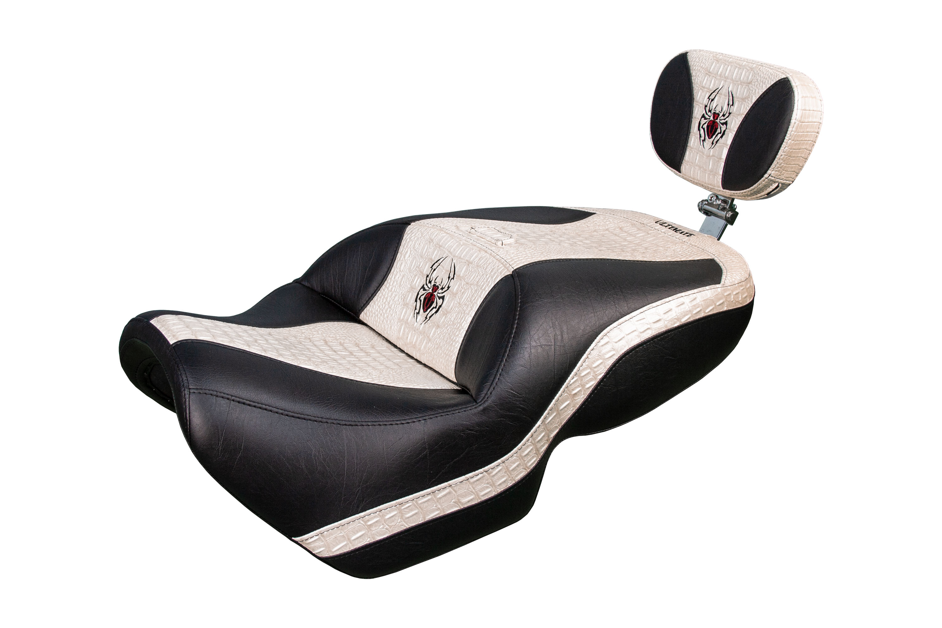 Spyder F3 Seat - Pearl White Croc Inlays and Logos (2020 and Newer)
