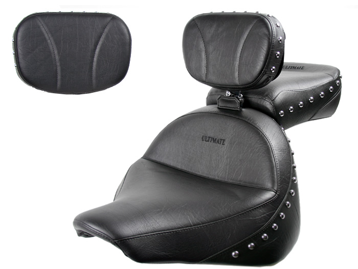 Raider Midrider Seat, Passenger Seat, Driver Backrest and Sissy Bar Pad - Plain or Studded