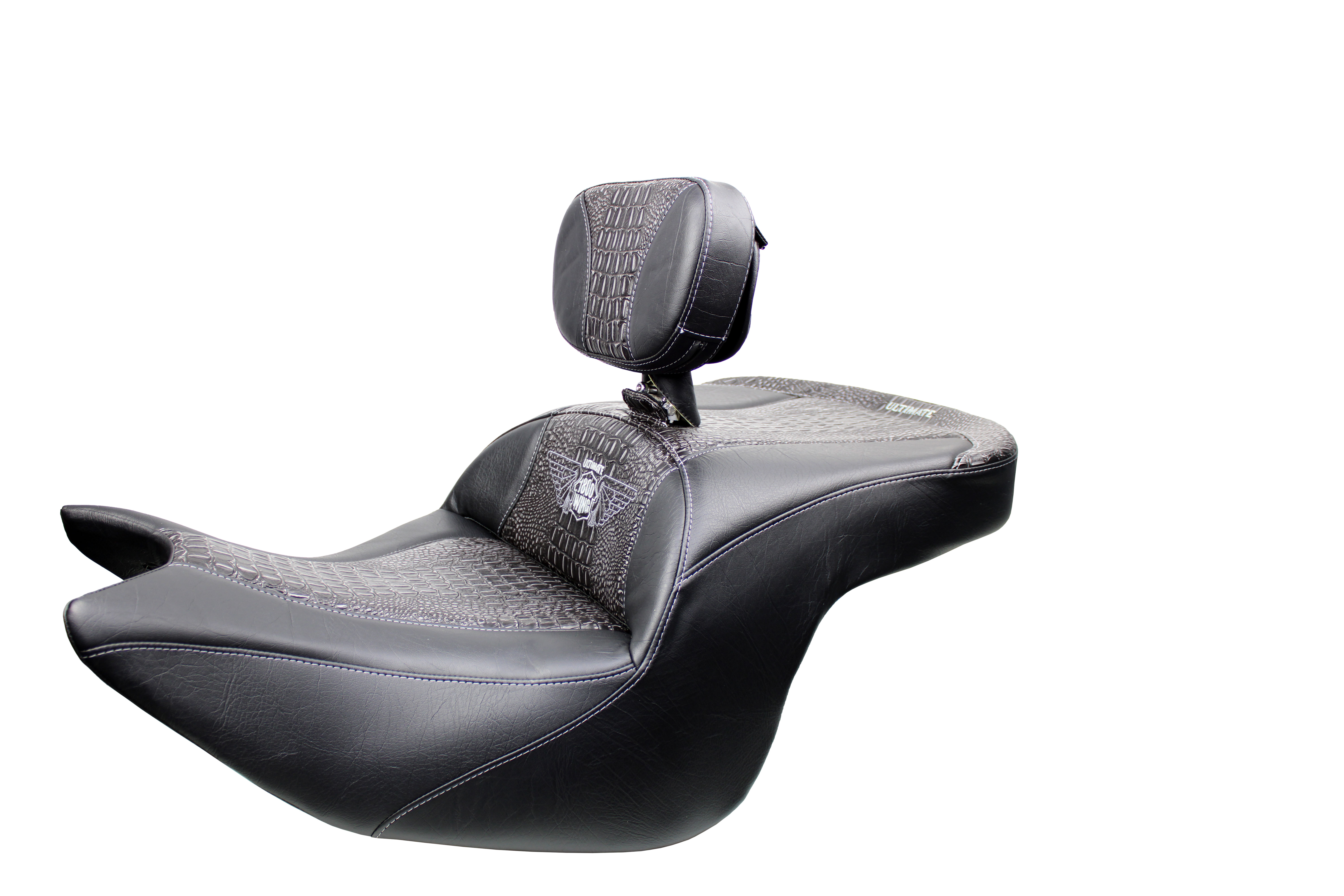 Goldwing Seat and Driver Backrest - Ebony Croc Inlay (2018 and Newer)