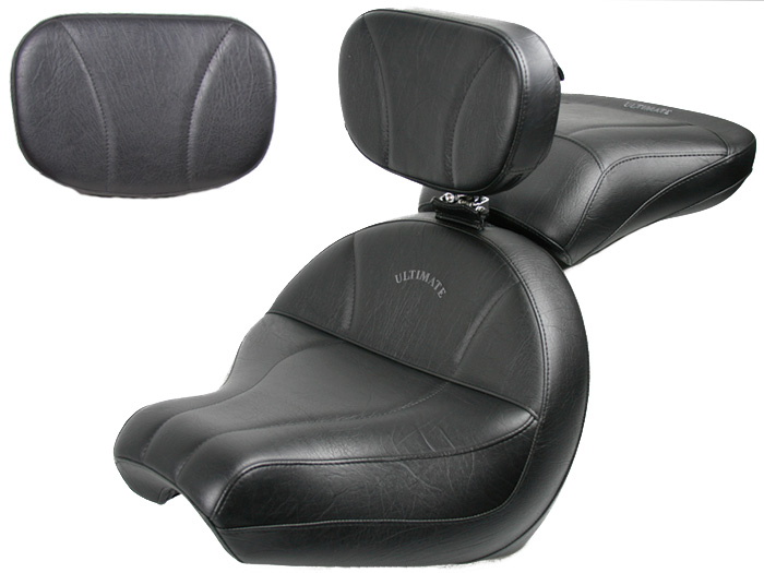 V-Star 1100 Custom Midrider Seat, Passenger Seat, Driver Backrest and Sissy Bar Pad - Plain or Studded