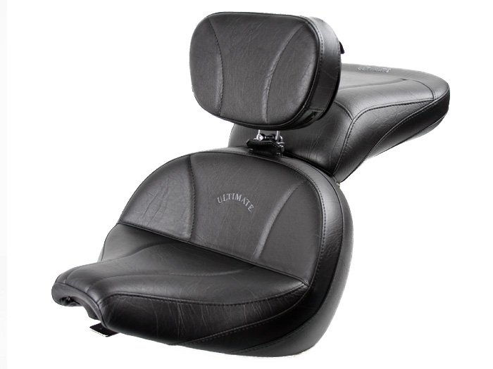 V-Star 650 Classic Lowrider Seat, Passenger Seat and Driver Backrest - Plain or Studded