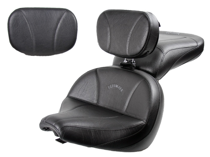 V-Star 650 Custom Lowrider Seat, Passenger Seat, Driver Backrest and Sissy Bar Pad - Plain or Studded