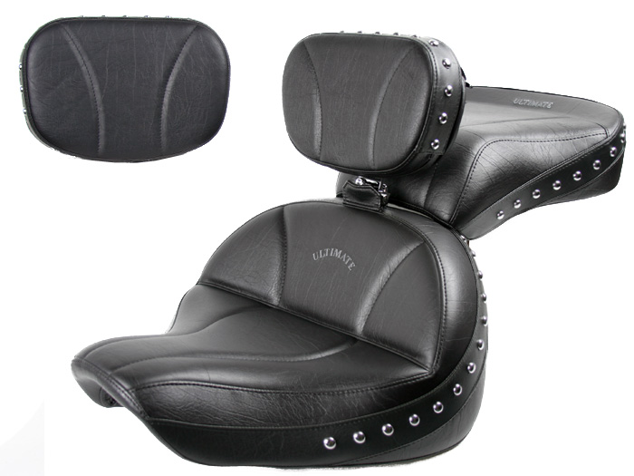 V-Star 950 Midrider Seat, Passenger Seat, Driver Backrest and Sissy Bar Pad - Plain or Studded