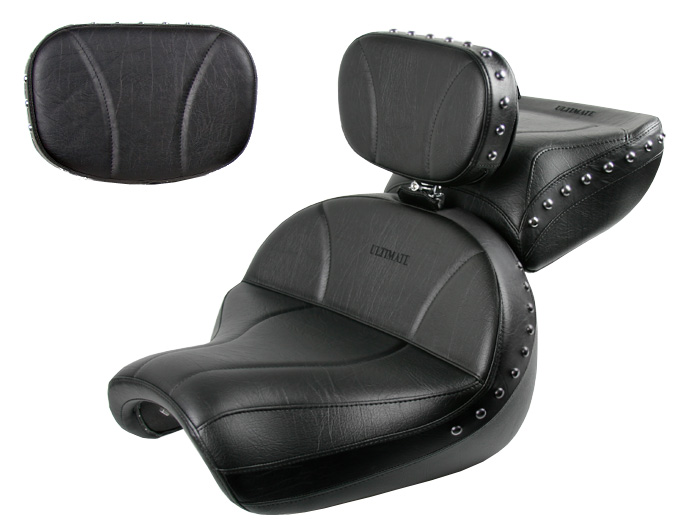Vulcan 2000 Seat, Passenger Seat, Driver Backrest and Sissy Bar Pad - Plain or Studded
